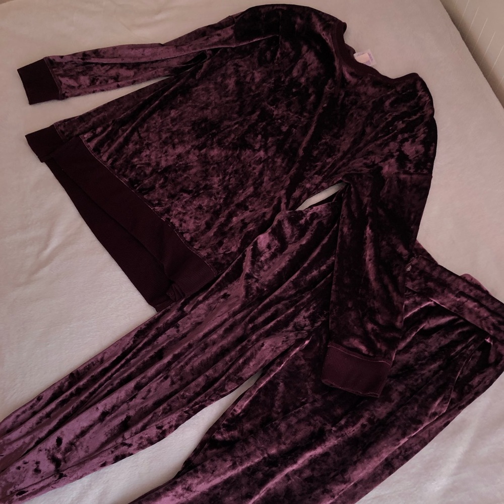 Purple Velvet Shirt and Top Set